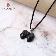 Mặt dây chuyền chiếc nơ đá obsidian