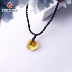 Mặt dây chuyền đồng điếu đá hổ phách vàng