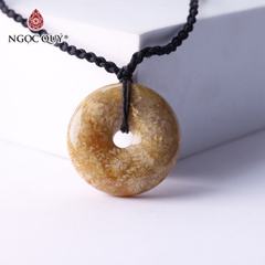 Mặt dây chuyền đồng điếu đá san hô hóa thạch