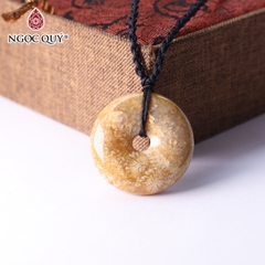 Mặt dây chuyền đồng điếu đá san hô hóa thạch