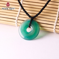 Mặt dây chuyền đồng điếu đá mã não xanh