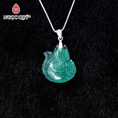 Mặt dây chuyền hồ ly 9 đuôi aventurine tặng dây bạc