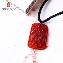 Mặt dây chuyền kỳ lân đá mã não đỏ