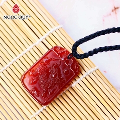 Mặt dây chuyền kỳ lân đá mã não đỏ