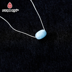 Mặt dây chuyền lu thống đá hải lam ngọc aquamarine 12x10mm tặng dây bạc
