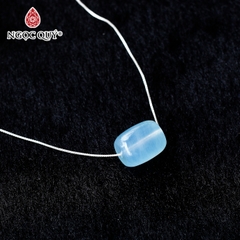 Mặt dây chuyền lu thống đá hải lam ngọc aquamarine 15x12mm tặng dây bạc