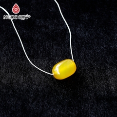 Mặt dây chuyền lu thống đá mã não vàng tặng dây bạc