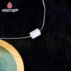 Mặt dây chuyền lu thống đá thạch anh hồng 12mm tặng dây bạc