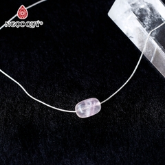 Mặt dây chuyền lu thống đá thạch anh hồng 12x8mm tặng dây bạc