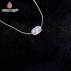Mặt dây chuyền lu thống đá thạch anh hồng 12x8mm tặng dây bạc