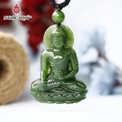 Mặt dây chuyền Phật A Di Đà đá ngọc bích