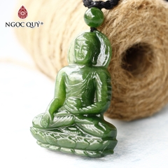 Mặt dây chuyền Phật A Di Đà đá ngọc bích