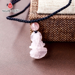 Mặt dây chuyền phật bà đá thạch anh hồng