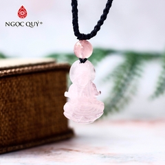 Mặt dây chuyền phật bà đá thạch anh hồng