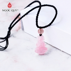 Mặt dây chuyền phật bà đá thạch anh hồng