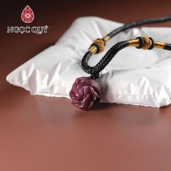 Mặt dây chuyền hoa mẫu đơn đá ruby Nam Phi