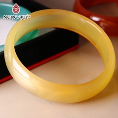 Vòng tay nguyên khối đá mã não Ni60 Bản 8mm