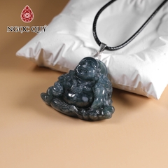 Mặt dây chuyền phật Di Lặc cẩm thạch lam ngọc