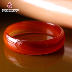 Vòng tay nguyên khối đá mã não Ni58 Bản 14mm
