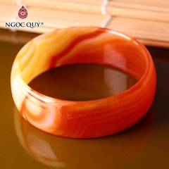 Vòng tay nguyên khối đá mã não Ni56 Bản 20mm