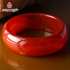 Vòng tay nguyên khối bản lớn đá mã não ( Vòng đại gia) bản 21mm