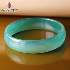 Vòng tay nguyên khối đá mã não Ni54 Bản 14mm