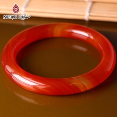 Vòng tay nguyên khối cọng tròn lớn đá mã não bản 10mm