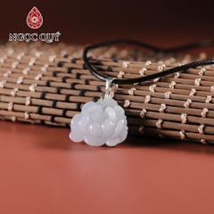 Mặt dây chuyền hoa sen đá cẩm thạch A - Phỉ thúy type A chất nếp băng 26x21mm