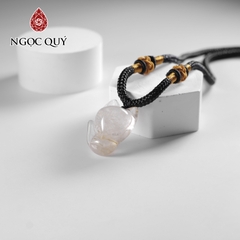 Mặt dây chuyền hồ ly đá thạch anh tóc vàng