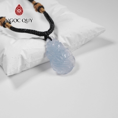 Mặt dây chuyền hồ ly đá aquamarine 24x16mm