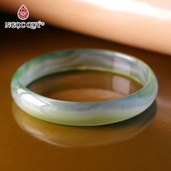 Vòng tay nguyên khối đá mã não Ni58 Bản 14mm