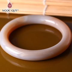 Vòng tay nguyên khối cọng tròn lớn đá mã não bản 10mm