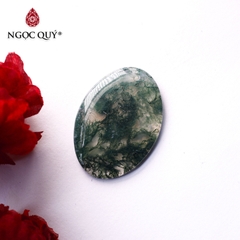 Mặt dây chuyền oval đá băng ngọc thủy tảo