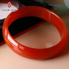 Vòng tay nguyên khối đá mã não Ni60 Bản 8mm