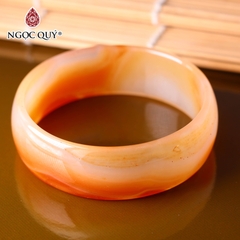 Vòng tay nguyên khối đá mã não Ni56 Bản 20mm
