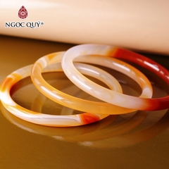 Vòng tay nguyên khối cọng tròn nhỏ đá mã não Ni53 - Ni55 bản 6mm