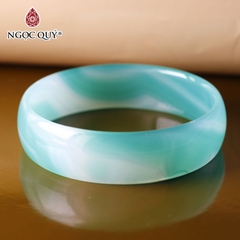 Vòng tay nguyên khối đá mã não Ni54 Bản 14mm