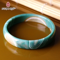 Vòng tay nguyên khối đá mã não Ni56 Bản 10mm