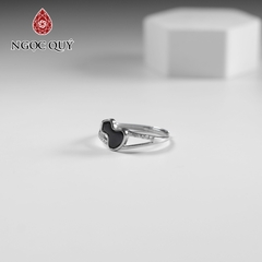 Nhẫn bạc phỉ thúy mực dục type A