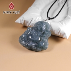 Mặt dây chuyền phật Di Lặc cẩm thạch lam ngọc