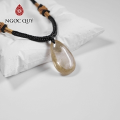 Mặt dây chuyền hình giọt nước đá thạch anh tóc 24x16mm