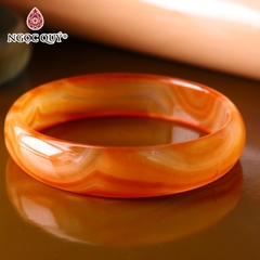 Vòng tay nguyên khối đá mã não Ni58 Bản 14mm