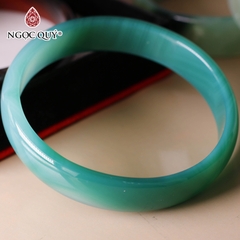 Vòng tay nguyên khối đá mã não Ni60 Bản 8mm