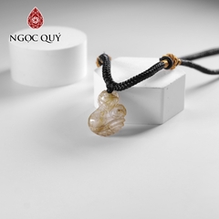 Mặt dây chuyền hồ ly đá thạch anh tóc vàng