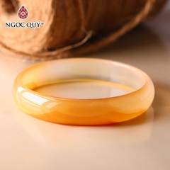 Vòng tay nguyên khối đá mã não Ni52 Bản 10mm