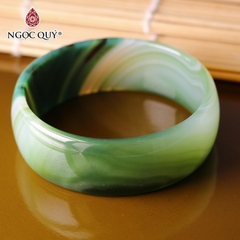 Vòng tay nguyên khối đá mã não Ni56 Bản 20mm