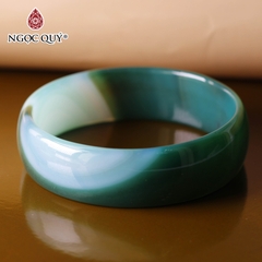 Vòng tay nguyên khối đá mã não Ni54 Bản 14mm