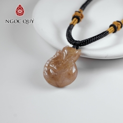 Mặt dây chuyền hồ ly đá thạch anh tóc vàng