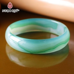 Vòng tay nguyên khối đá mã não Ni58 Bản 14mm