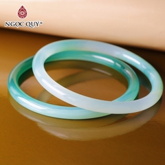 Vòng tay nguyên khối cọng tròn nhỏ đá mã não Ni53 - Ni55 bản 6mm